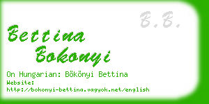 bettina bokonyi business card